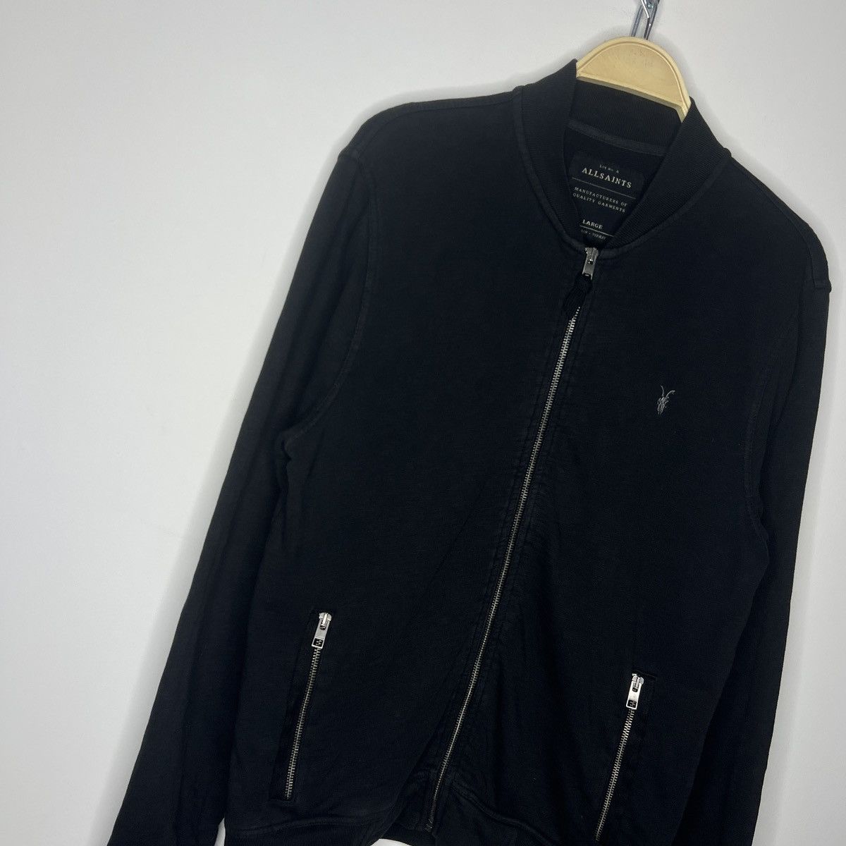 Allsaints × Designer AllSaints Raven Y2K Logo Black Zip Up Sweatshirt Size US L / EU 52-54 / 3 - 3 Thumbnail