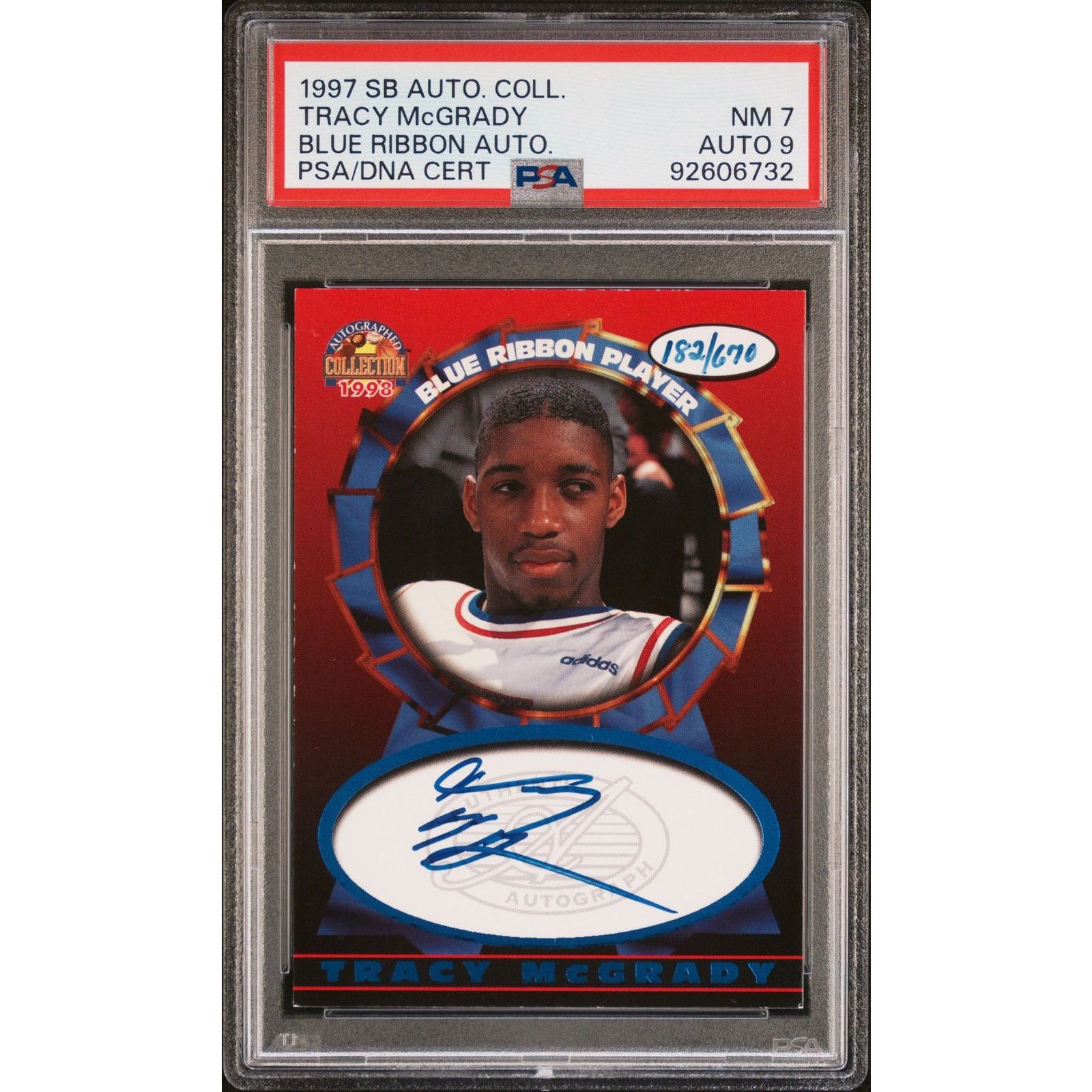 NBA 1997 Score Board Blue Ribbon Autos Tracy McGrady /670 PSA 7 Size ONE SIZE - 1 Thumbnail