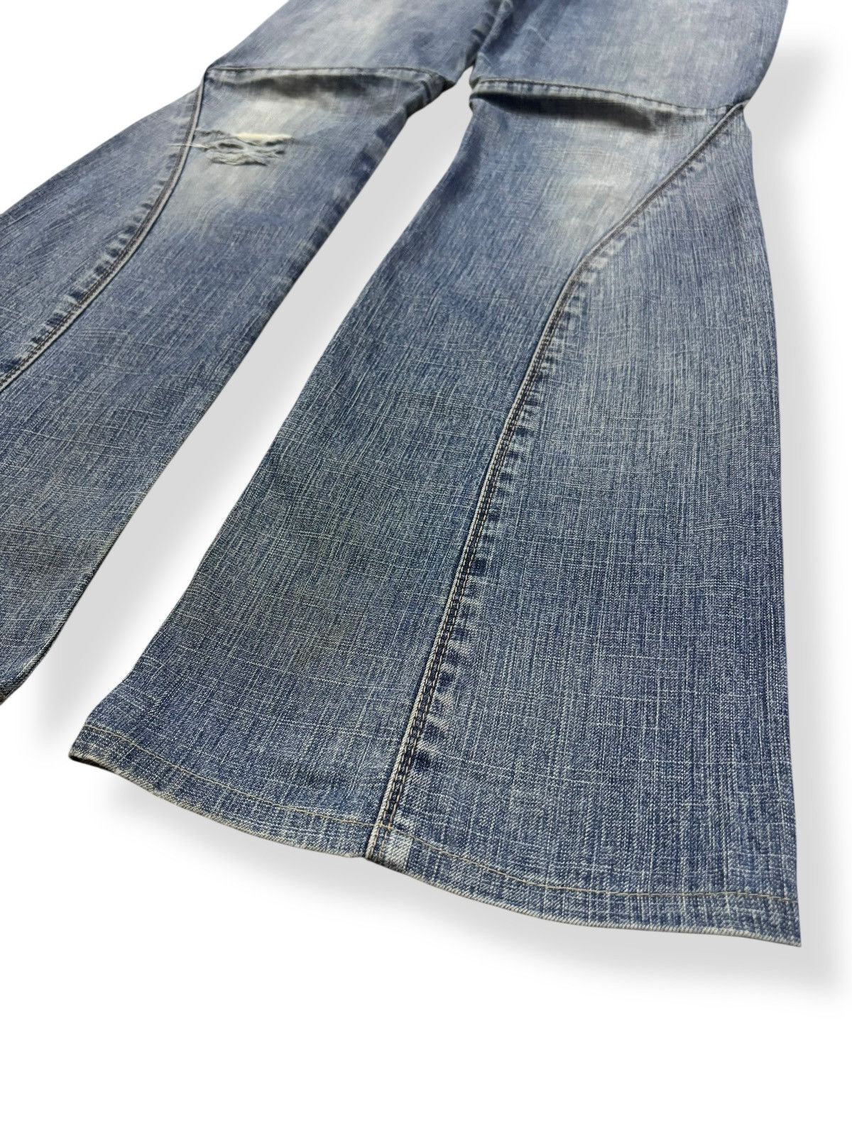 Marithe + Francois Girbaud Vintage Marithe Francois Girbaud Flare Distressed Jeans Size 29" - 9 Thumbnail