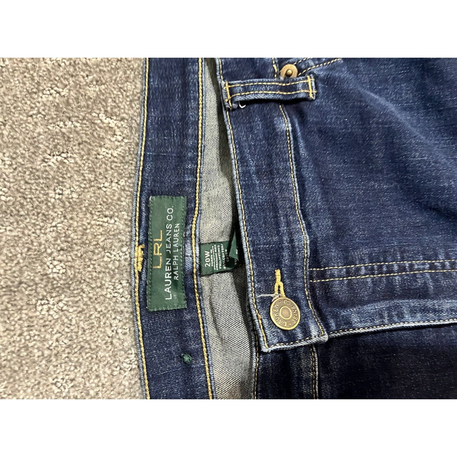 Ralph Lauren VINTAGE Lauren Ralph Lauren Jeans Women's Dark Wash 20W Plus Modern Straight Boyfriend Blue Size 42" / US 20 - 6 Thumbnail
