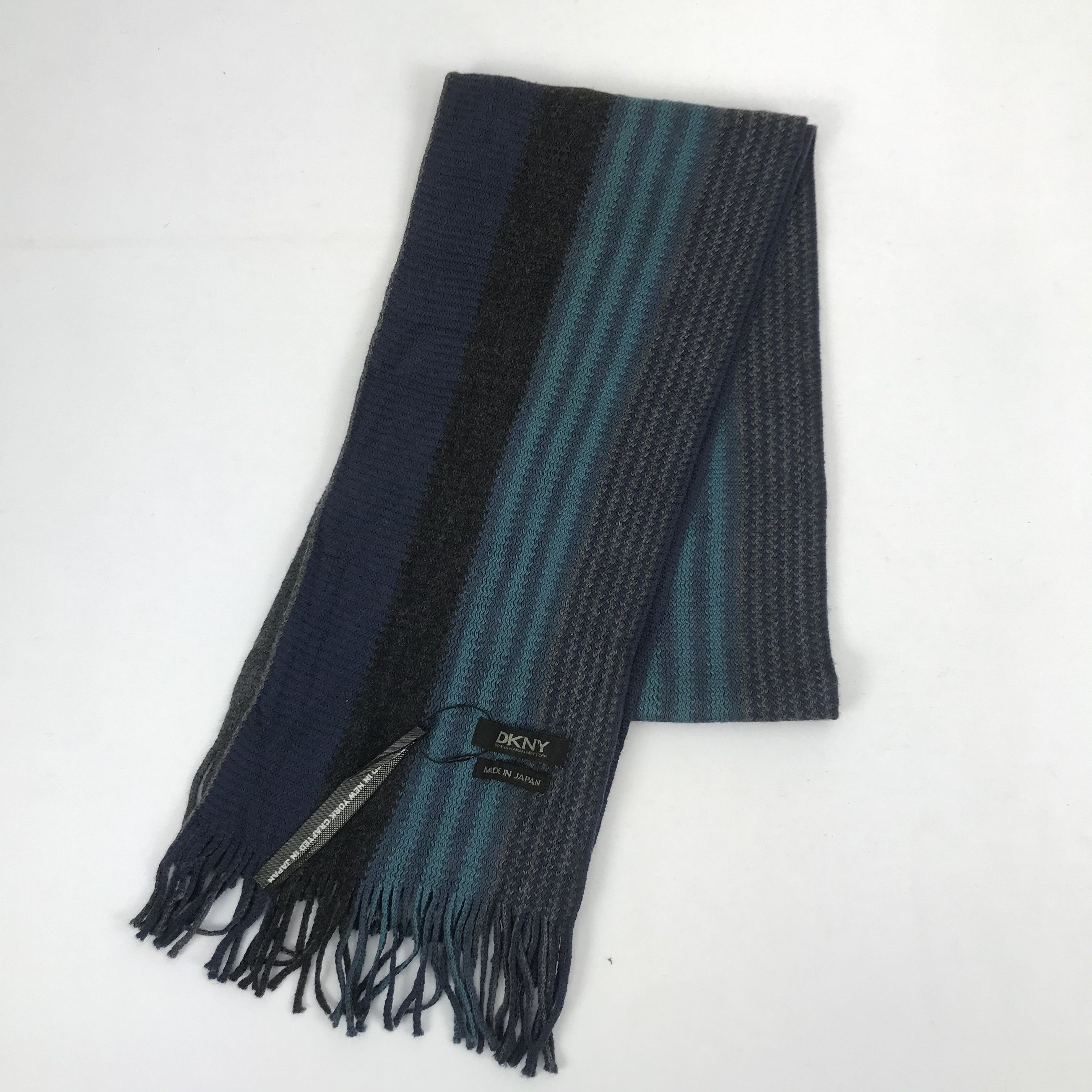 DKNY Vintage DKNY Scarf Muffler Knitted Wool Ribbed Knit Scarves Size ONE SIZE - 3 Thumbnail