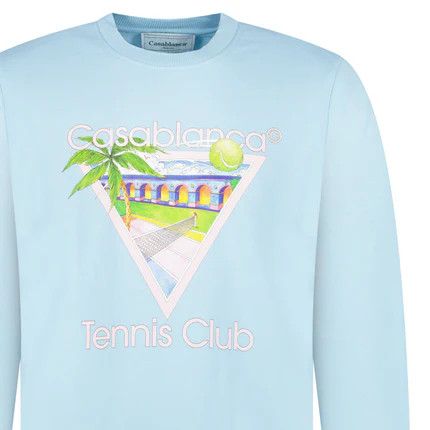 Casablanca o1mle0326 Printed Sweatshirt Tennis Club Icon in Pale Blue Size US S / EU 44-46 / 1 - 3 Thumbnail