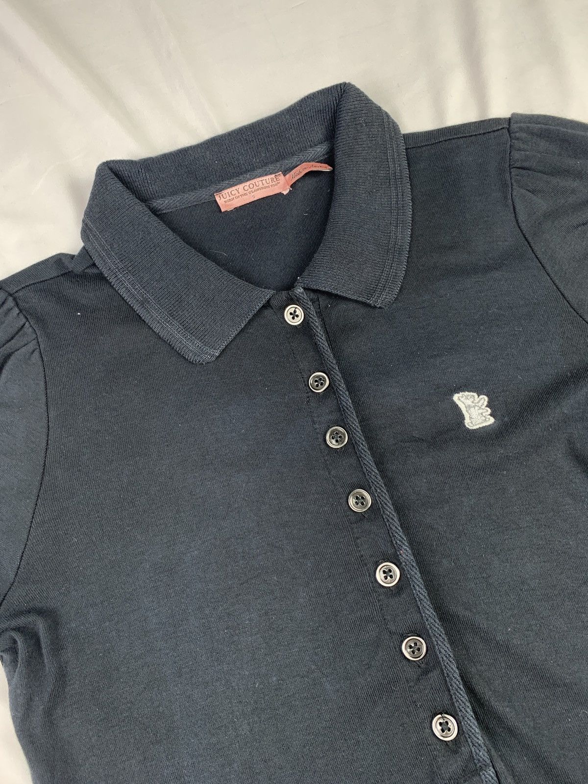 Juicy Couture y2k Juicy Couture US Black Dog Small Logo Embroidered Polo Size S / US 4 / IT 40 - 7 Thumbnail