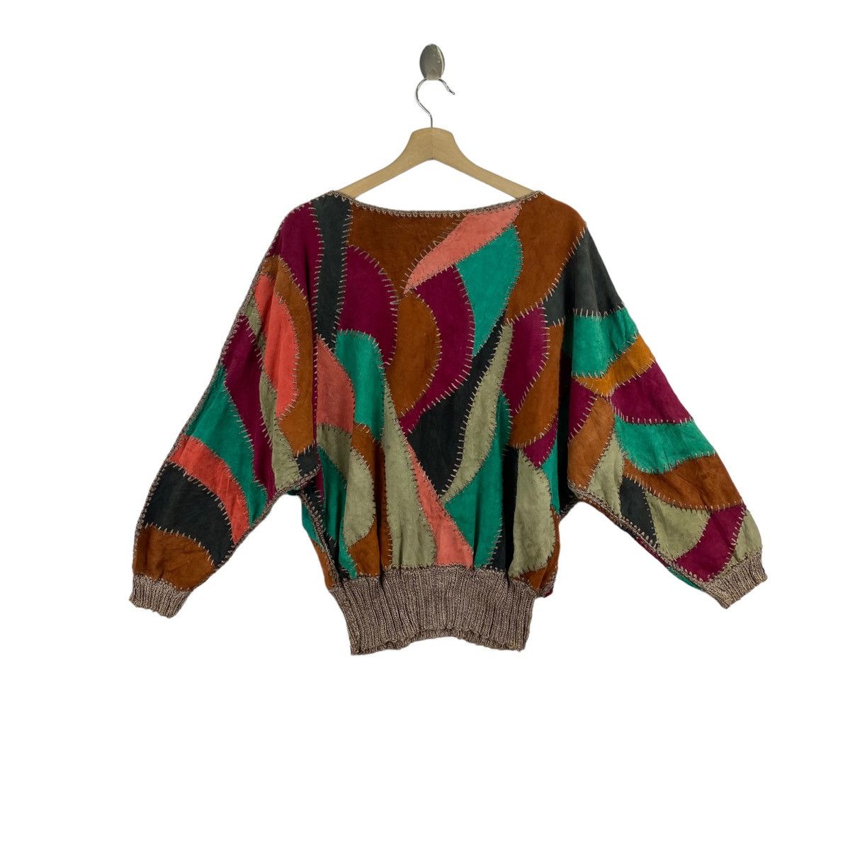 Other SUCRE Multi Color Patchwork Knitwear Style Leather Jacket Size ONE SIZE - 2 Thumbnail