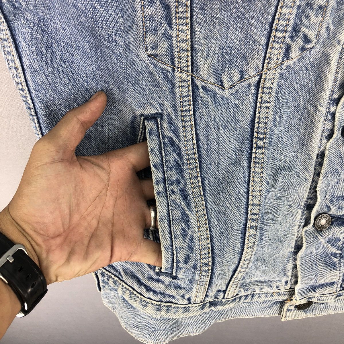 Edwin Vintage 90’s Edwin US Classic Biker Denim Vest Size US S / EU 44-46 / 1 - 7 Thumbnail