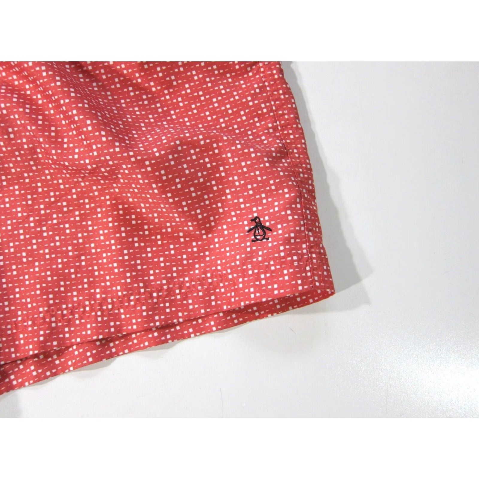 Original Penguin Penguin Munsing Wear Pink White Polka Dot Lined Pocket Swim Trunks Men Large Size US 33 - 8 Thumbnail