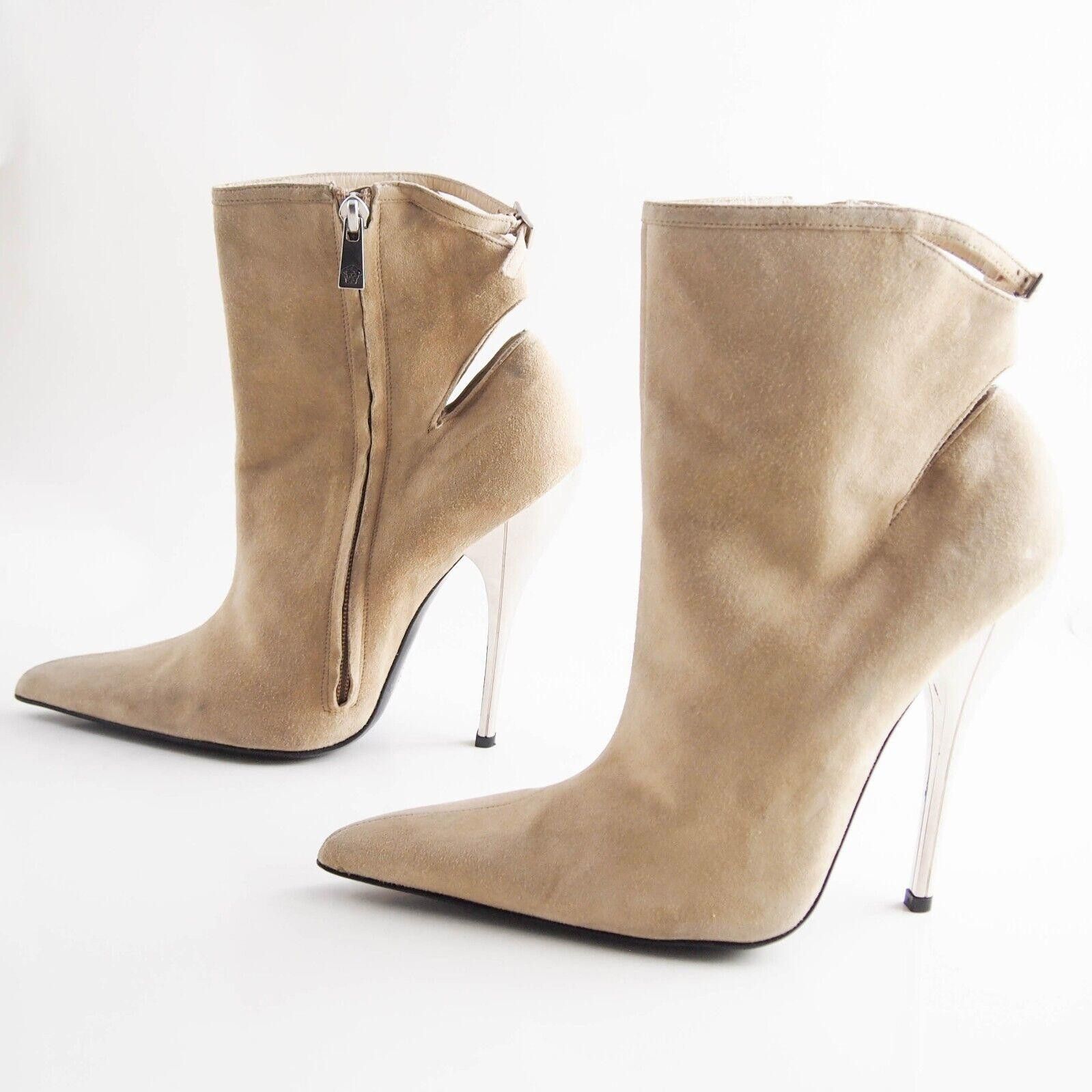 Versace Versace Cutout Booties High Heel Beige Suede US 10 EU 40 Size US 10 / IT 40 - 3 Thumbnail