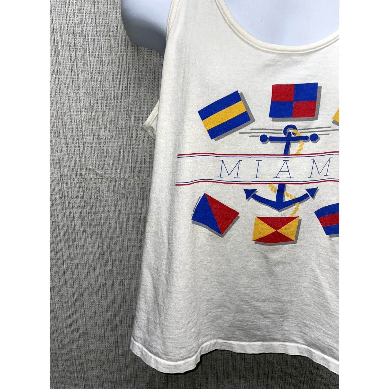 Vintage VINTAGE Signal Muscle Shirt USA Miami Mens XL White T-Shirt Size US XL / EU 56 / 4 - 4 Thumbnail