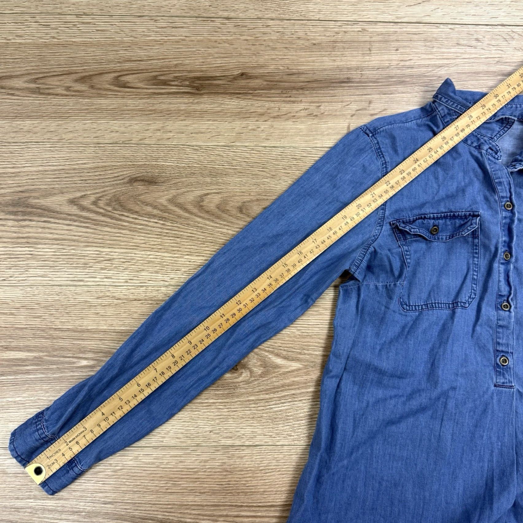 Old Navy Old Navy Dress Womens Size M Blue Long Sleeve Chambray Pullover Shirt Shift Chambray Size M / US 6-8 / IT 42-44 - 8 Thumbnail