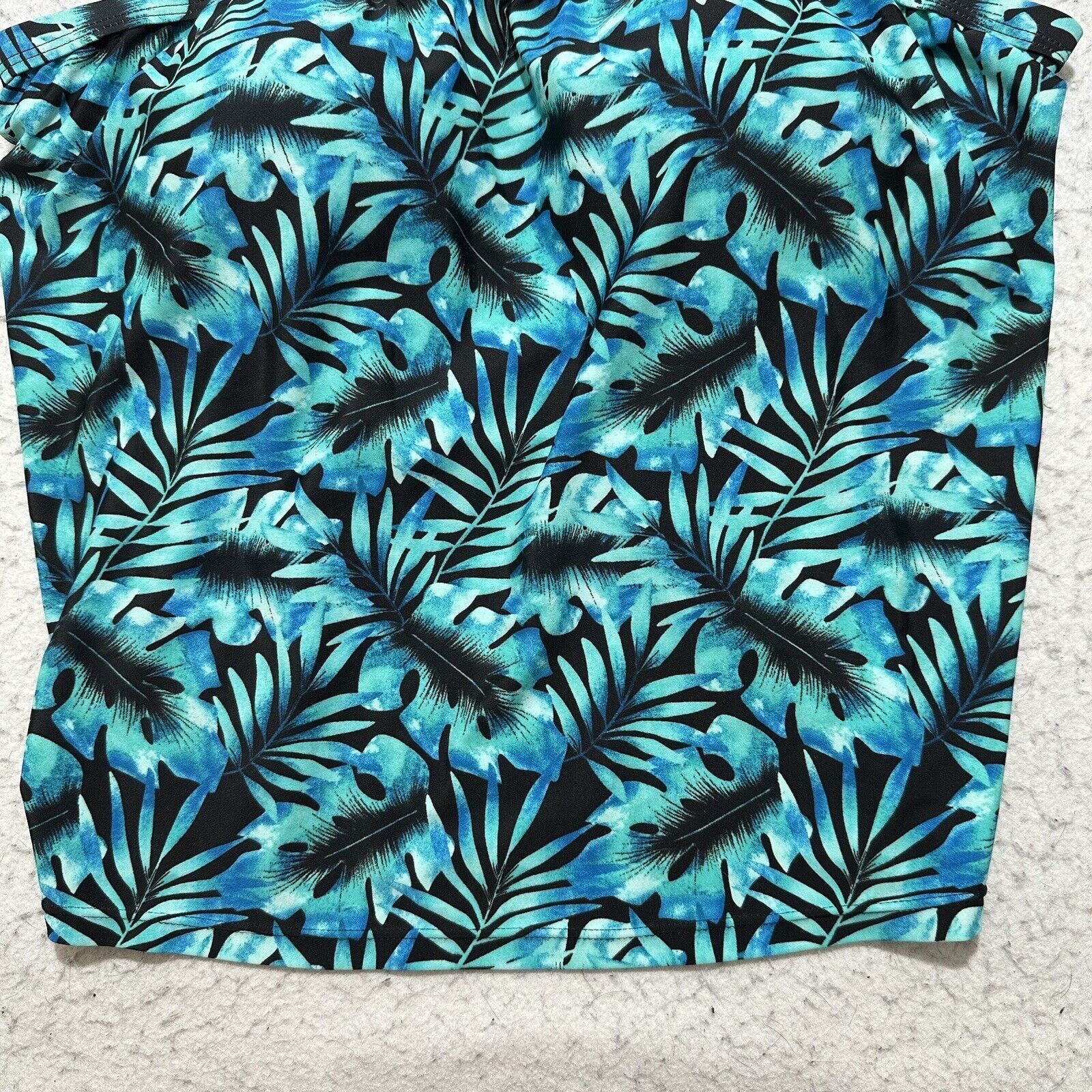 Other Blair 16 Swim Top Padded Teal Blue Hawaiian Floral Swimwear Size ONE SIZE - 3 Thumbnail