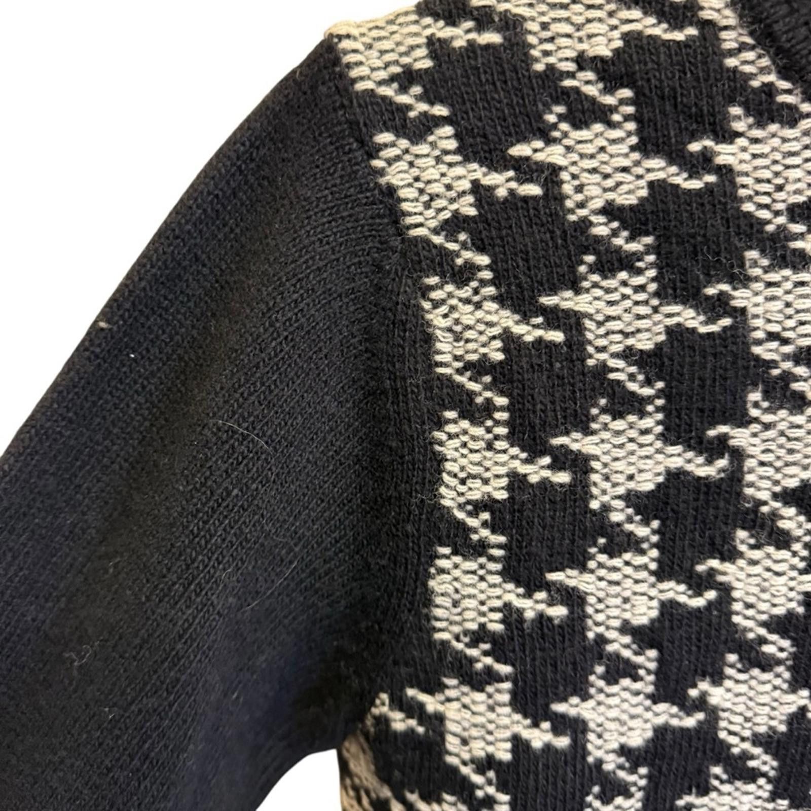 Barbour Barbour Black and Gray Houndstooth Wool Knit Sweater sz10 Size L / US 10 / IT 46 - 4 Thumbnail