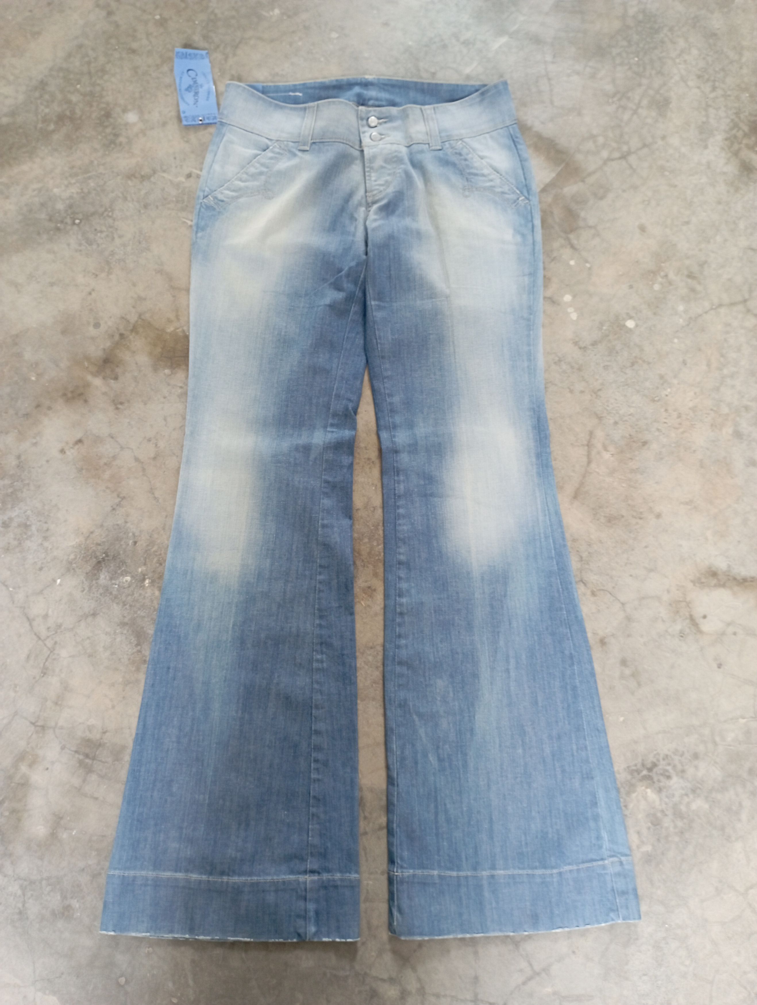 Tornado Mart Super Flare Jeans Cimarron Paris Blue Washed Bootcut Jeans Size 30" / US 8 / IT 44 - 2 Thumbnail