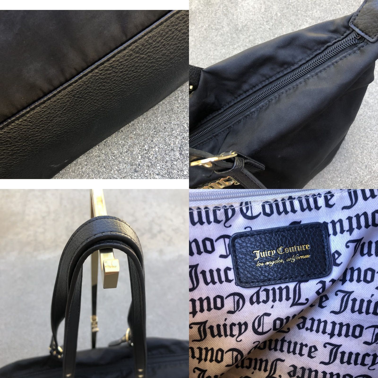 Juicy Couture Juicy Couture Tote Bag Purse Women's Black Shoulder Zipper Large Size ONE SIZE - 8 Thumbnail