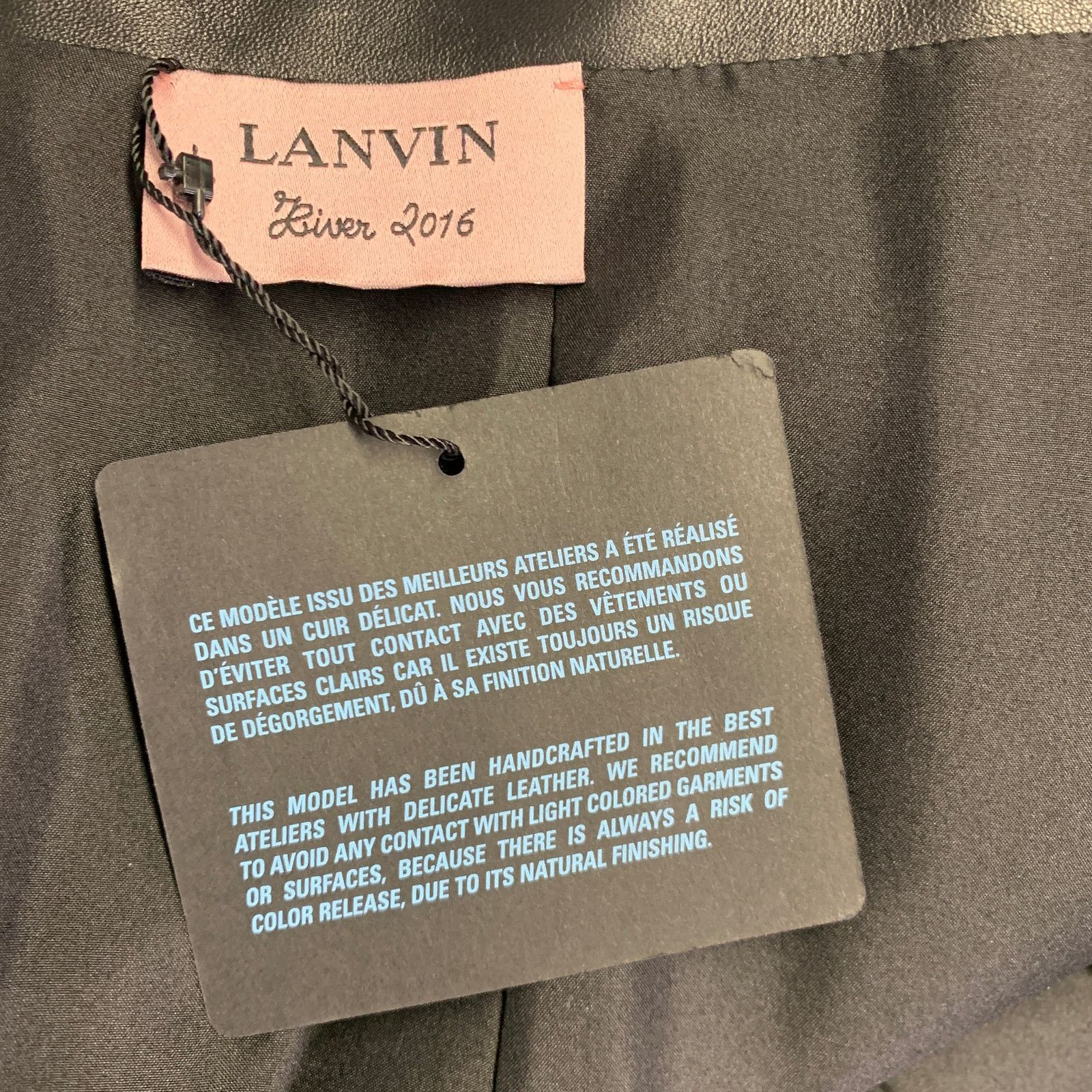 Lanvin Black Leather Ruffled Lambskin Tulip Knee Length Skirt Size 30" / US 8 / IT 44 - 3 Thumbnail