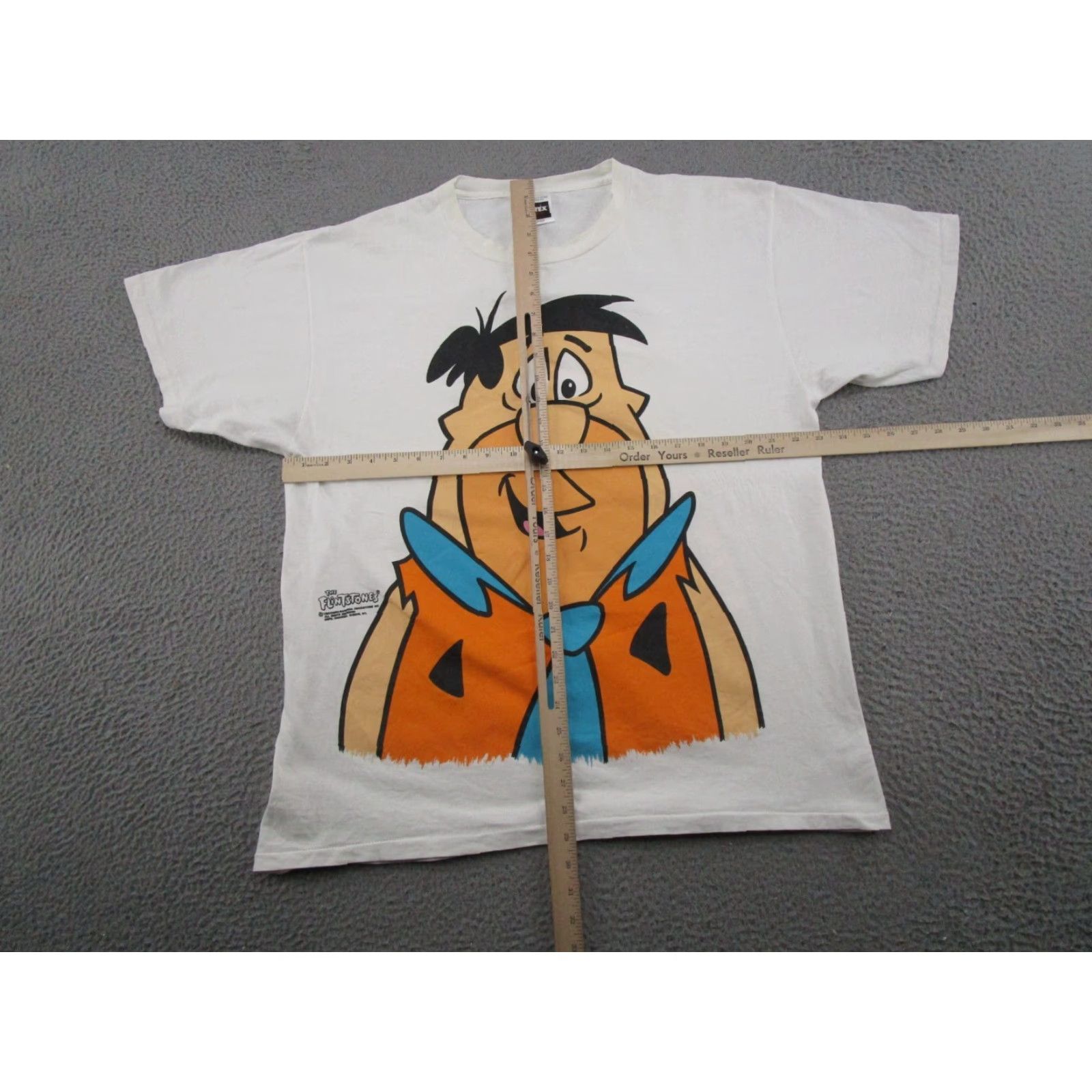 Tultex VTG 90s The Flintstones Fred Flintstone Shirt Double Sided Single Stitch XL Unisex Cotton Graphic Tee White 1990s Mens Womens Boys Girls Size US XL / EU 56 / 4 - 7 Thumbnail