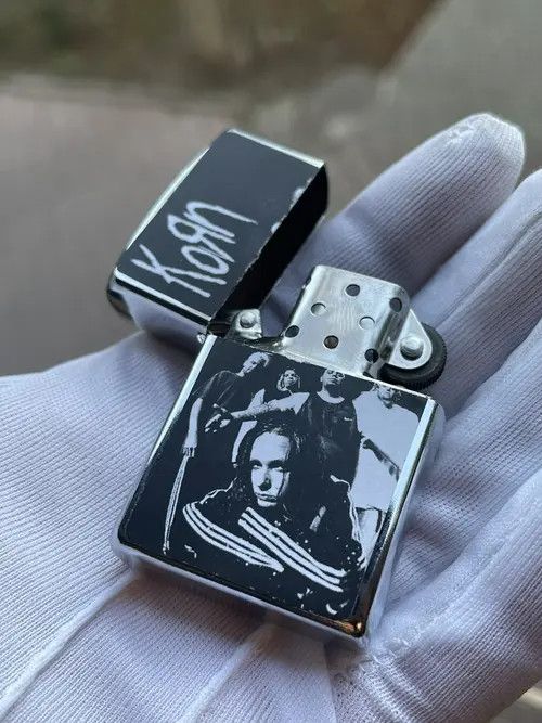 VIBE ☄️KORN ROCK Silver lighter, WORK! RARE album Size ONE SIZE - 1 Thumbnail