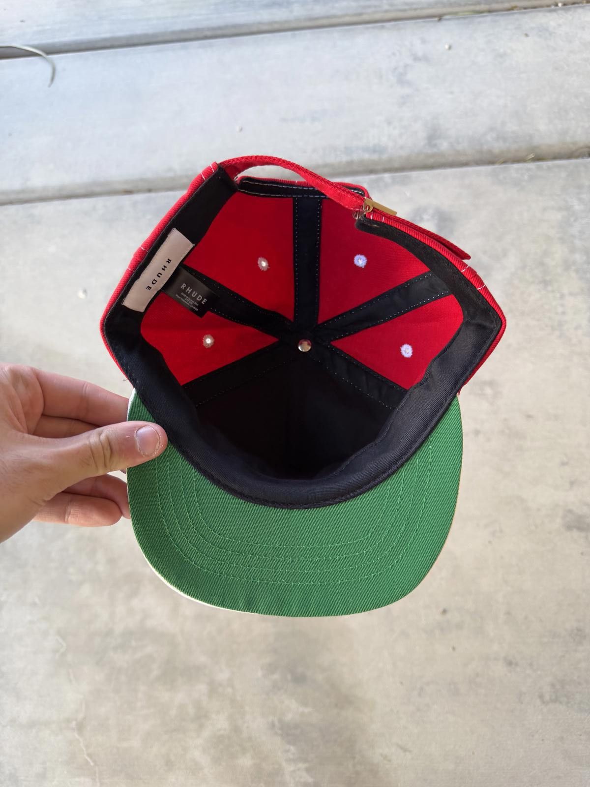 Rhude Rhude Logo Embroidered Two-Tone Cap – Red/White – Brand New Size ONE SIZE - 4 Thumbnail
