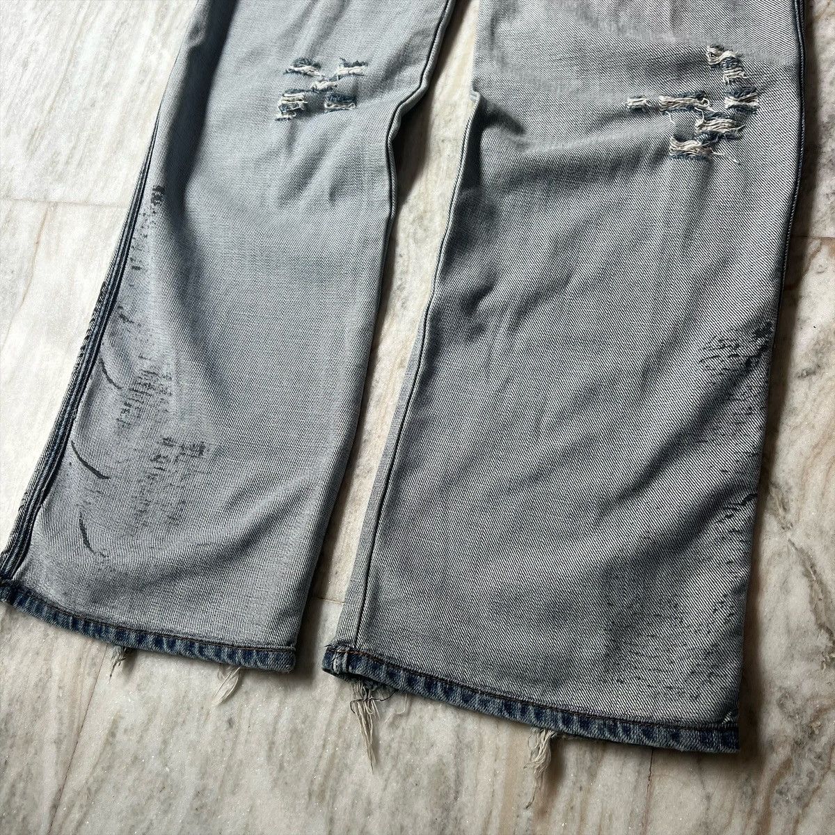Dolce & Gabbana 2002 Dolce Gabbana Inside out Oil stain Denim Size US 31 - 6 Thumbnail