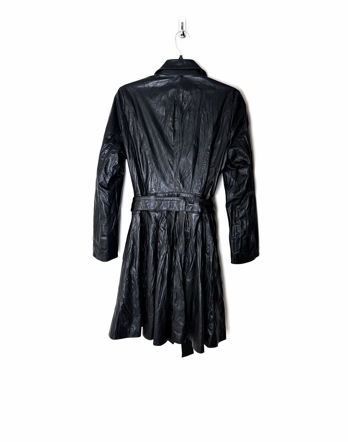 Genuine Leather PRUNE Gothic Vampire Leather Trench Coat Size L / US 10 / IT 46 - 3 Thumbnail