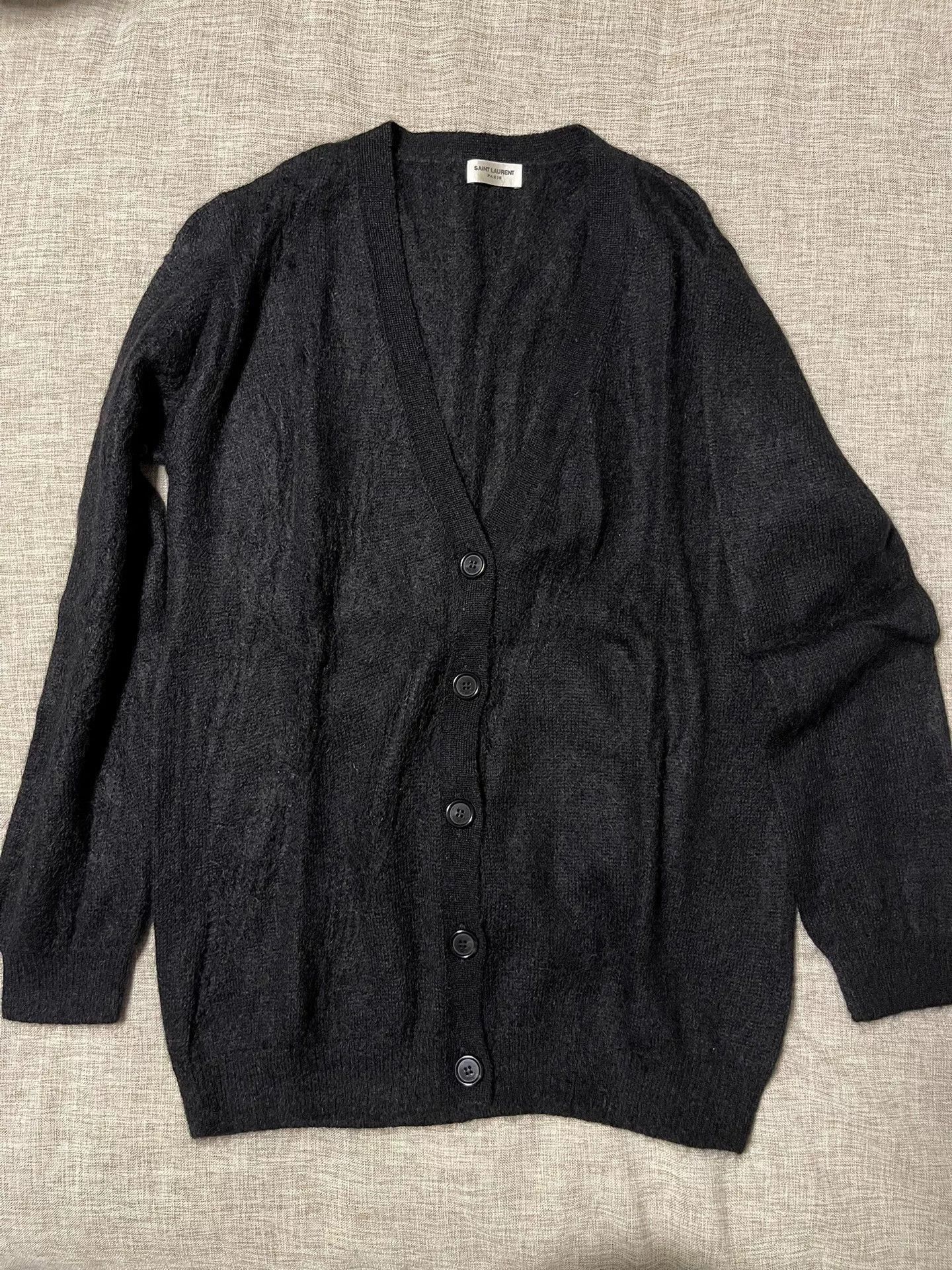 Saint Laurent Paris saint laurent oversized black flame cutout cardigan. Size XS / US 0-2 / IT 36-38 - 1 Thumbnail