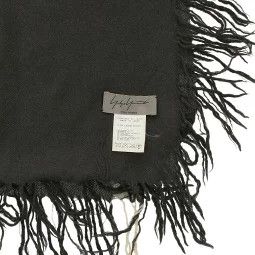 YOHJI YAMAMOTO POUR HOMME logo fringe muffler