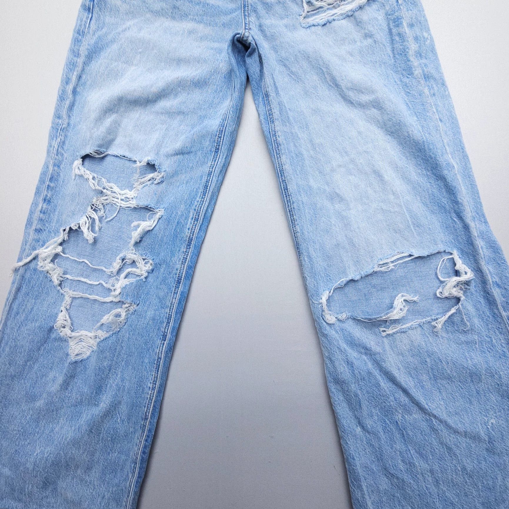 American Eagle Outfitters VINTAGE American Eagle Outfitters Jeans Wide-Leg 00 Womens Boho Denim Baggy High Rise 5-Pocket Blue Size 24" / US 00 / IT 34 - 3 Thumbnail