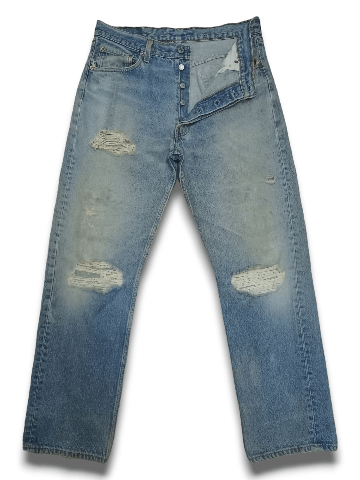 Levi's × Levi's Vintage Clothing Vintage 90s Levis 501 Button Fly Distressed Baggy Jeans Size US 32 / EU 48 - 3 Thumbnail