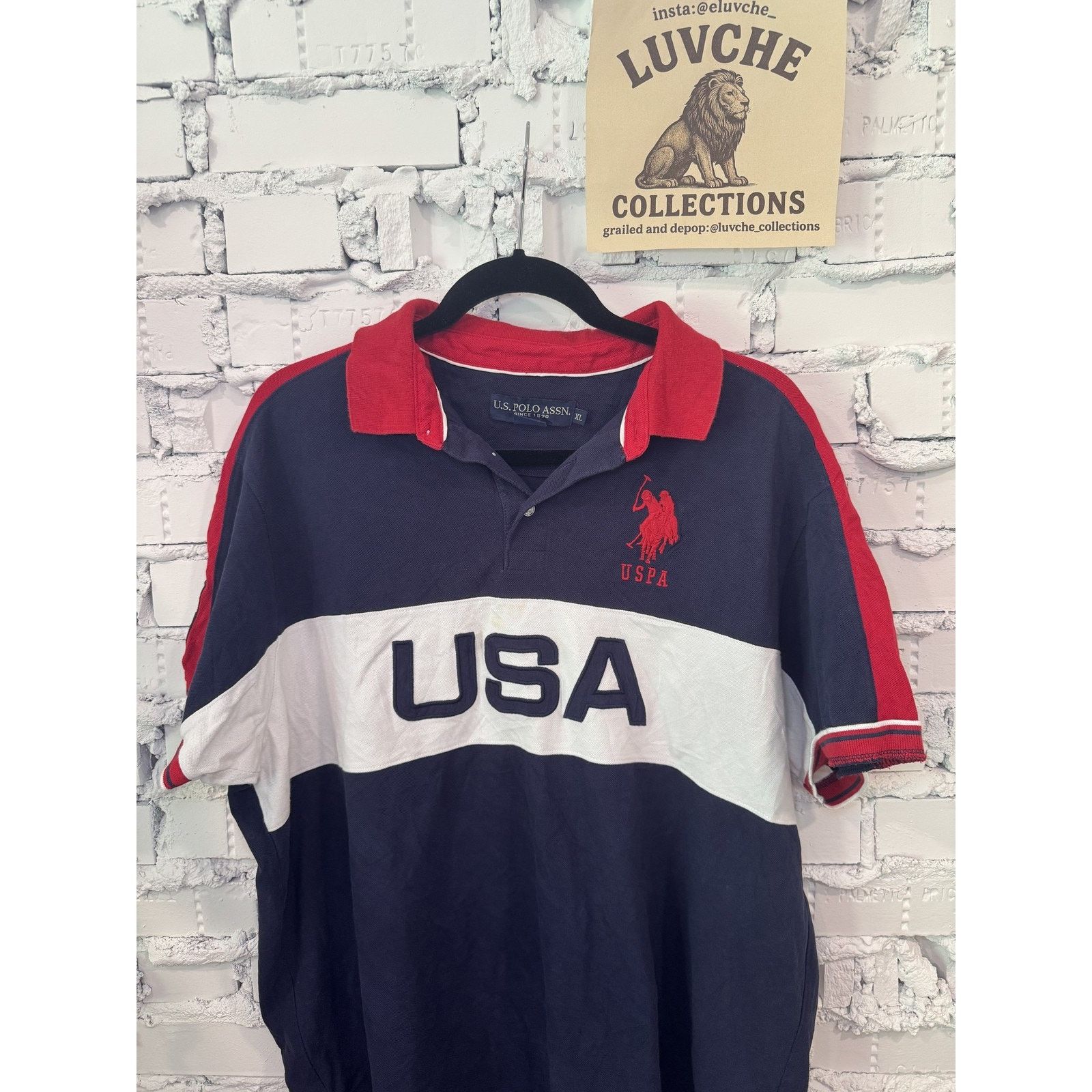 U.S. Polo Assn. U.S. Polo Assn Shirt Blue Red White USA Polo Retro Crest XL Size US XL / EU 56 / 4 - 1 Thumbnail
