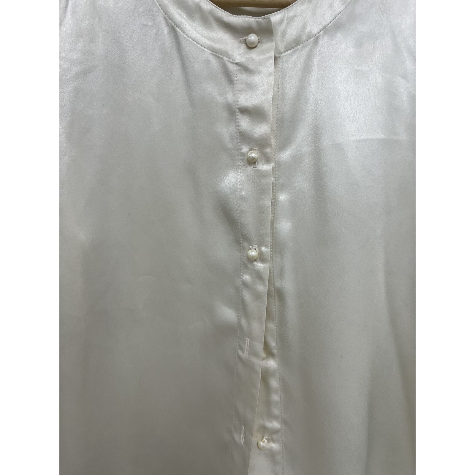 Gianni Valentino GIANNI Women Blouse Long Sleeve Made in USA Ivory A001635 Size M / US 6-8 / IT 42-44 - 7 Thumbnail