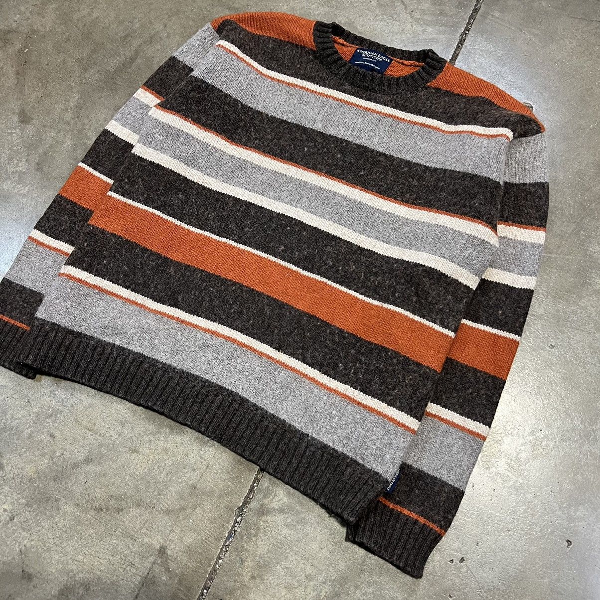 American Eagle Outfitters × Vintage Vintage American Eagle Striped Sweater Wool Knitwear Size US L / EU 52-54 / 3 - 3 Thumbnail