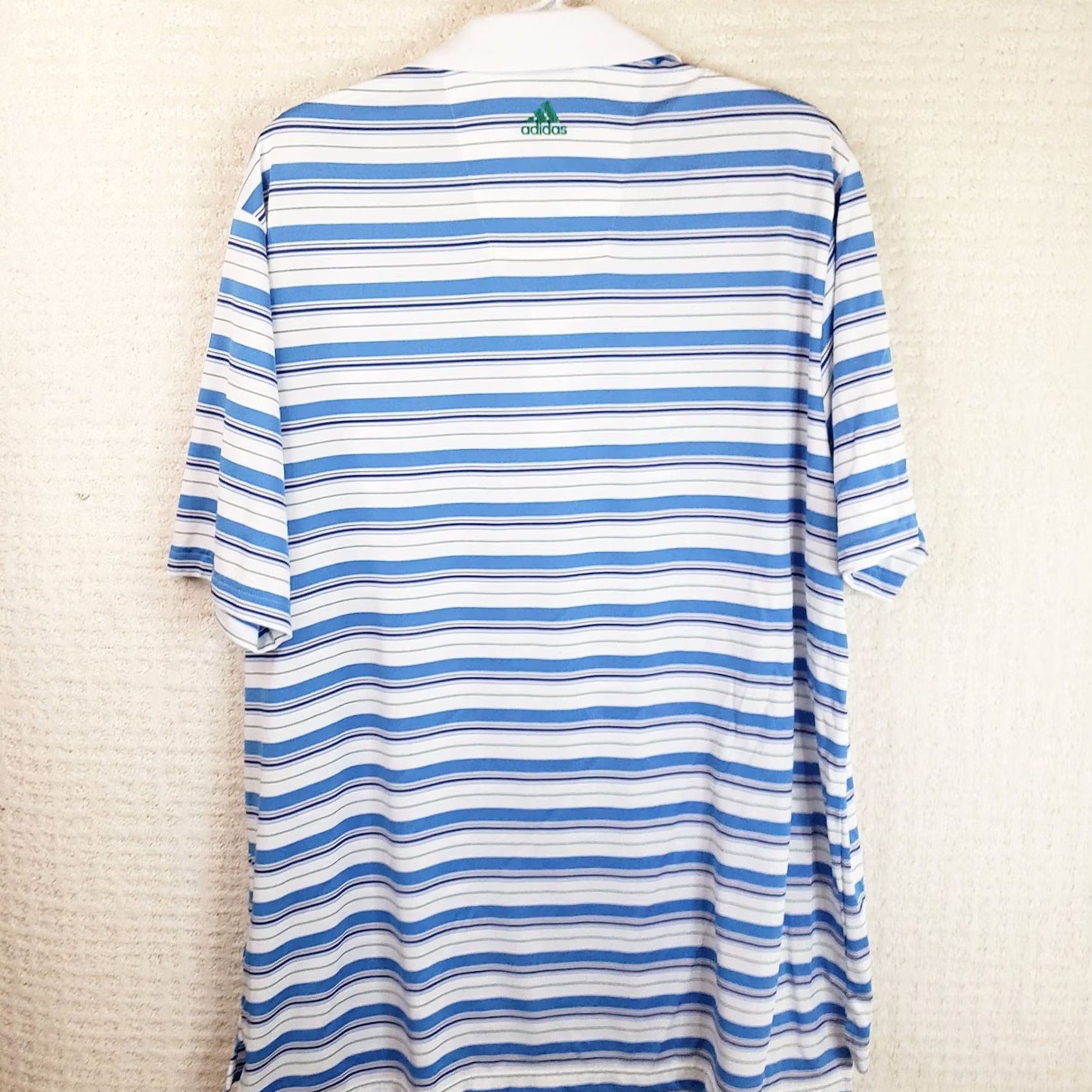 Adidas Adidas Polo Shirt Mens Climalite Blue White Striped Short Sleeve Golf XL Polo Shirt Mens Black? Size US XL / EU 56 / 4 - 6 Thumbnail