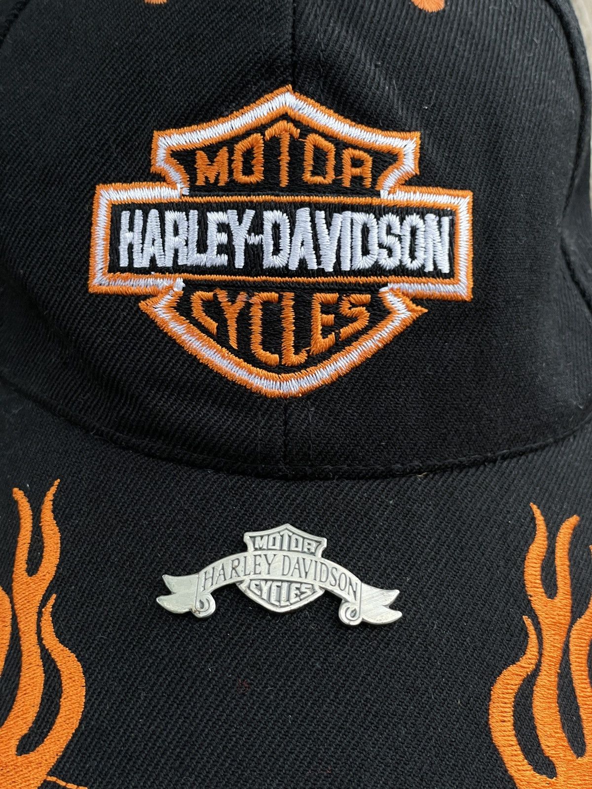 Vintage Vintage Harley Davidson Flame Cap Hat Metal logo Size ONE SIZE - 6 Thumbnail