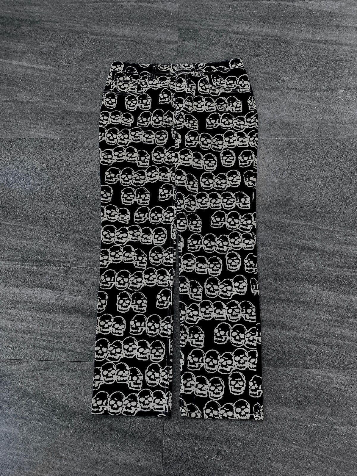 Hysteric Glamour 90s Skull Printed Denim Pants Size US 30 / EU 46 - 1 Thumbnail