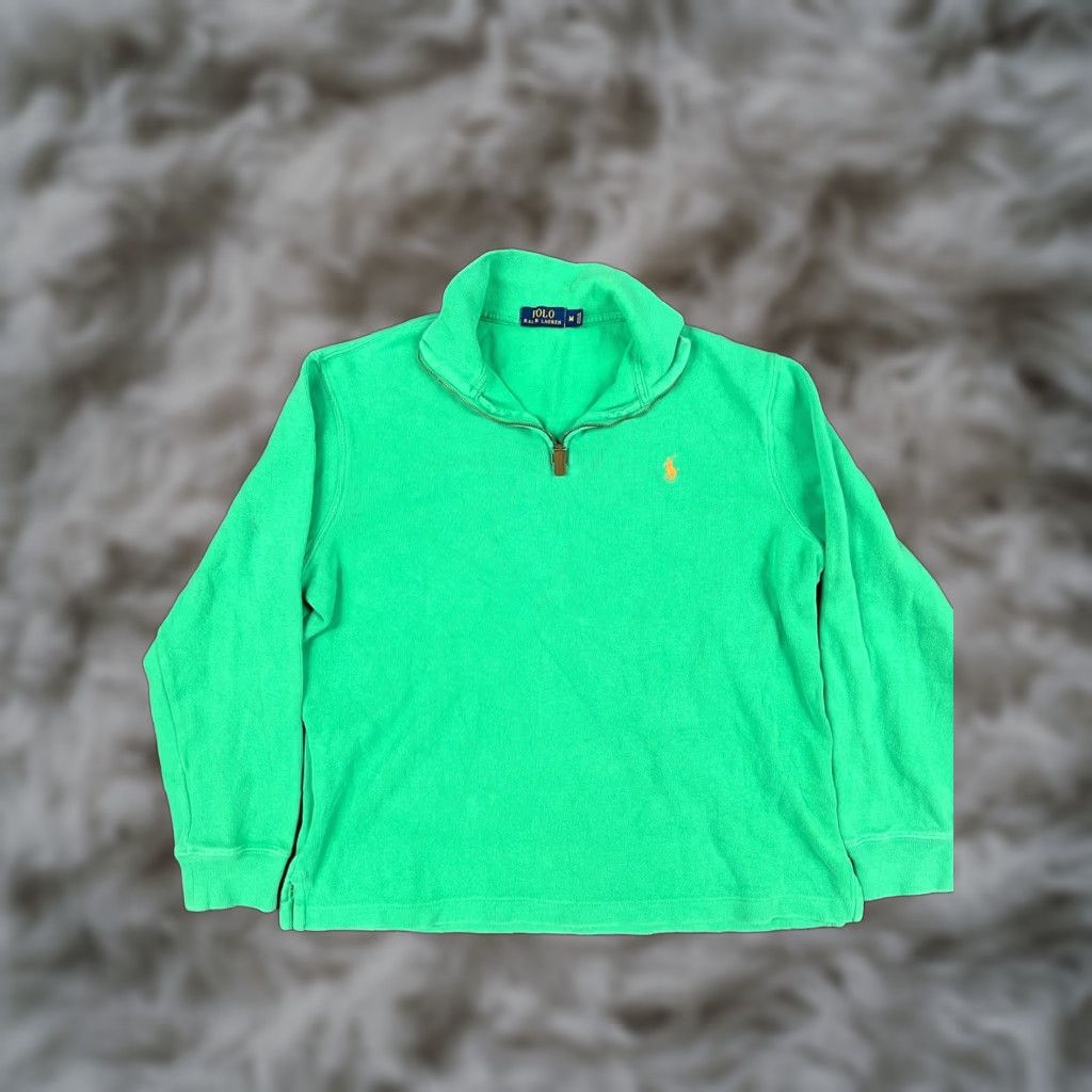 Ralph Lauren Ralph Lauren 1/4 Zip Sweater M Regular Men Collared Logo Green Orange Pullover Size M Size US M / EU 48-50 / 2 - 1 Thumbnail