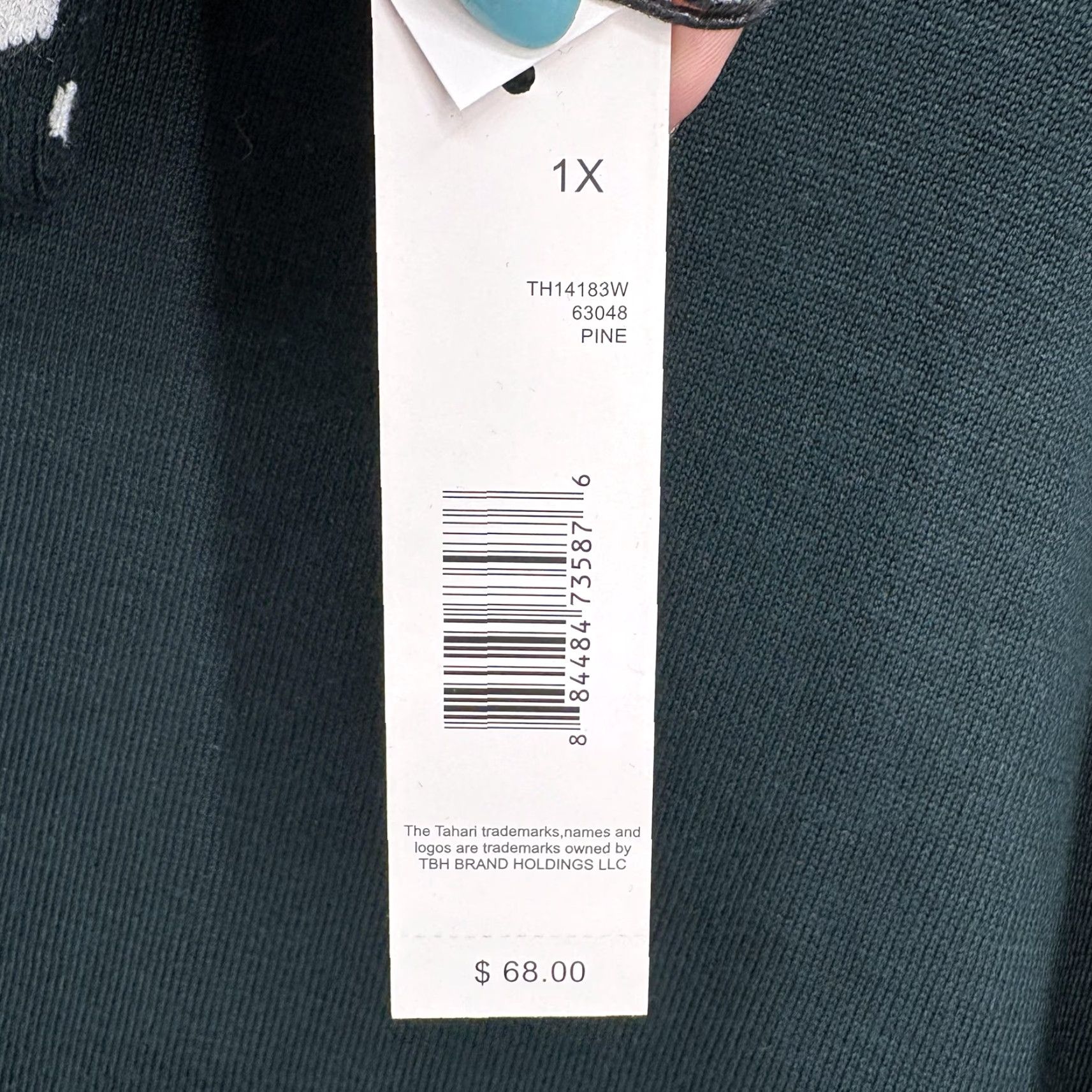 Vintage Tahari Sweater Tunic Womens 1X Green Pine Boat Neck Long Sleeve Christmas NWT Size XL / US 12-14 / IT 48-50 - 7 Thumbnail