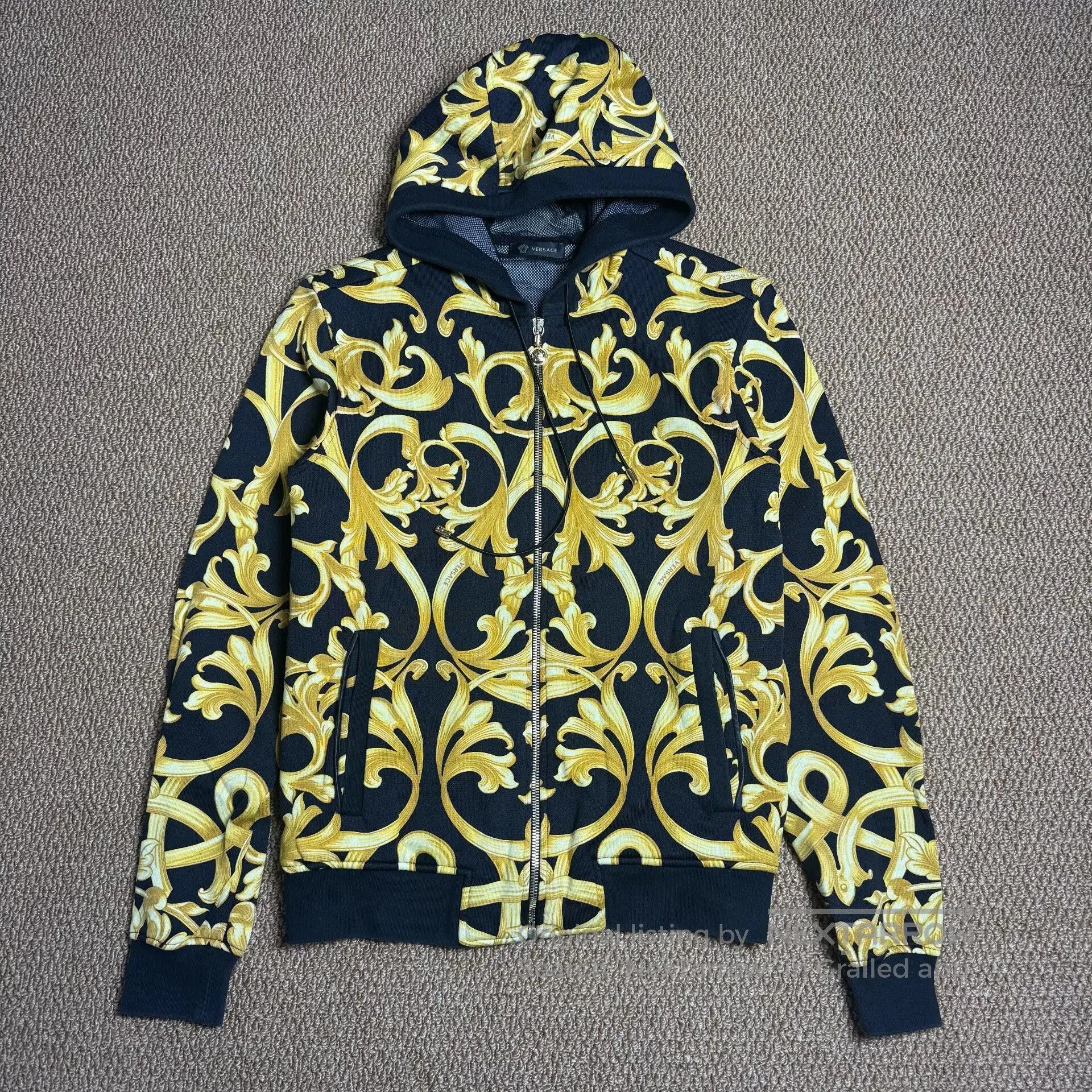 Versace Versace Baroque Black Gold Hooded Jacket. Size US XS / EU 42 / 0 - 1 Thumbnail