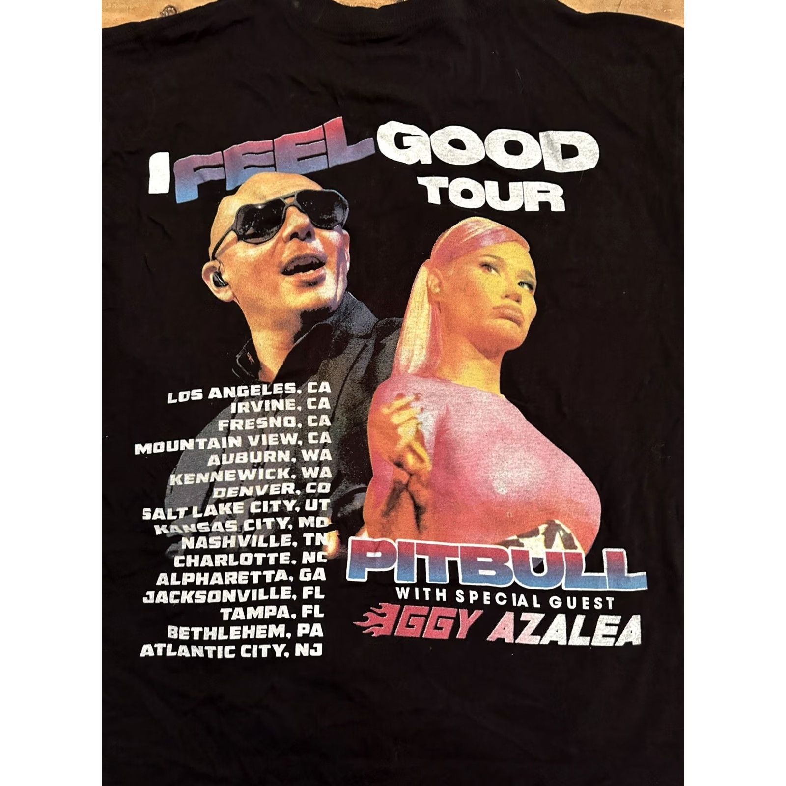 Vintage Pitbull x Iggy Izalea 2021 I Feel Good Tour Concert T-Shirt Men’s Medium Black M Shirt Mens Tour T-Shirt Size US M / EU 48-50 / 2 - 5 Thumbnail