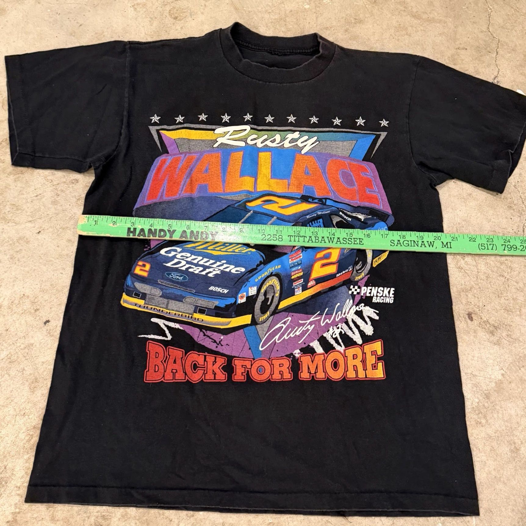 Rusty VINTAGE 90s Rusty Wallace Single Stitch Tshirt Mens L Black Logo Big Logo Mens L Size US L / EU 52-54 / 3 - 7 Thumbnail