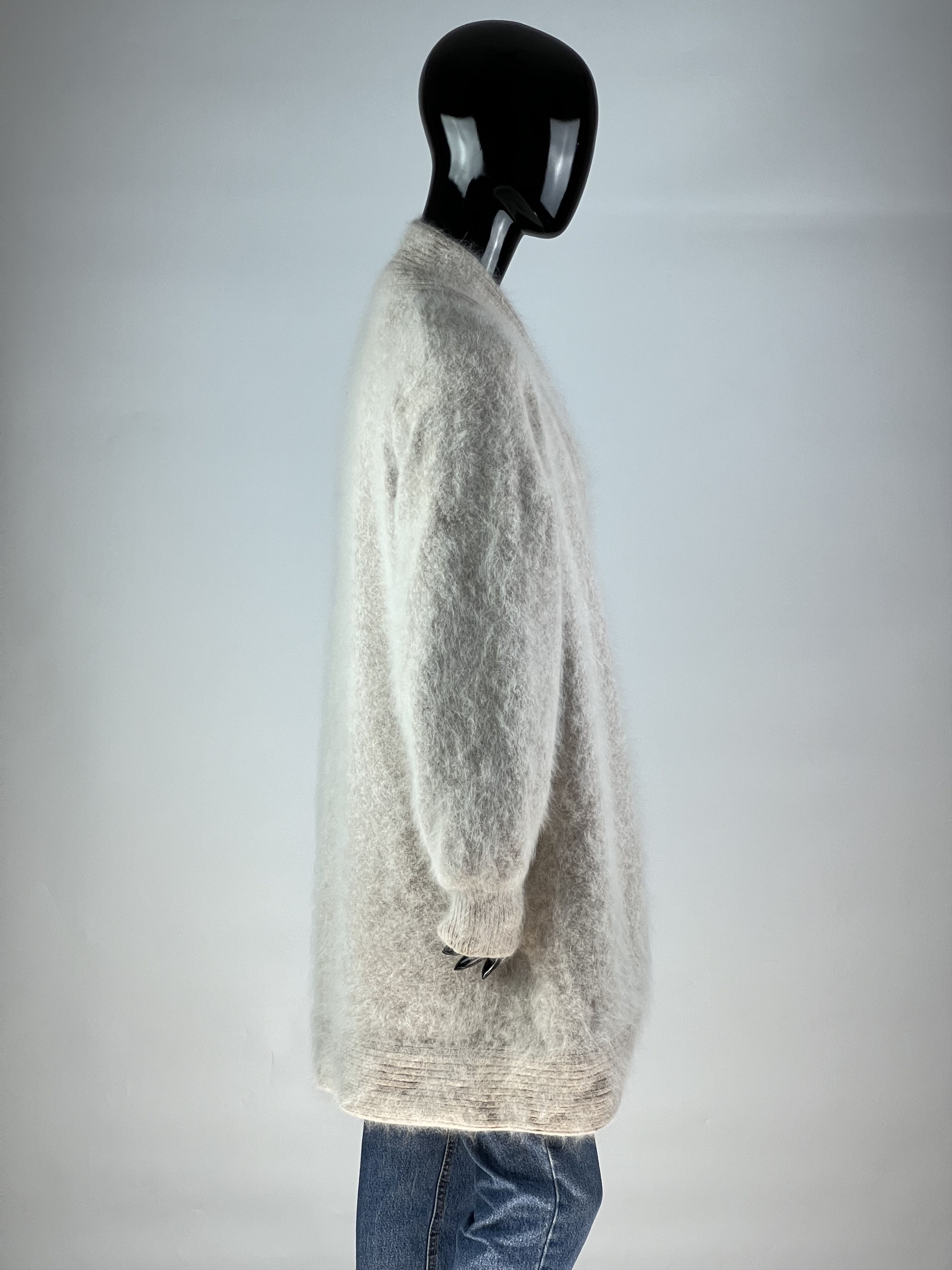 Designer × Vintage Venesha Vintage 80% Angora Cardigan Open Front Korea Size M Size M / US 6-8 / IT 42-44 - 2 Thumbnail