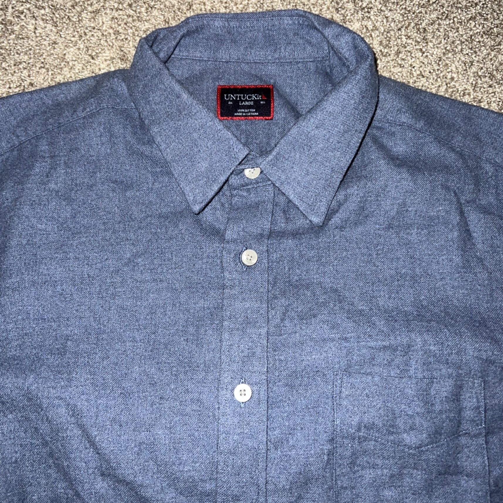 UNTUCKit UNTUCKit Blue Button-Down Shirt Mens Size L Size US L / EU 52-54 / 3 - 2 Thumbnail