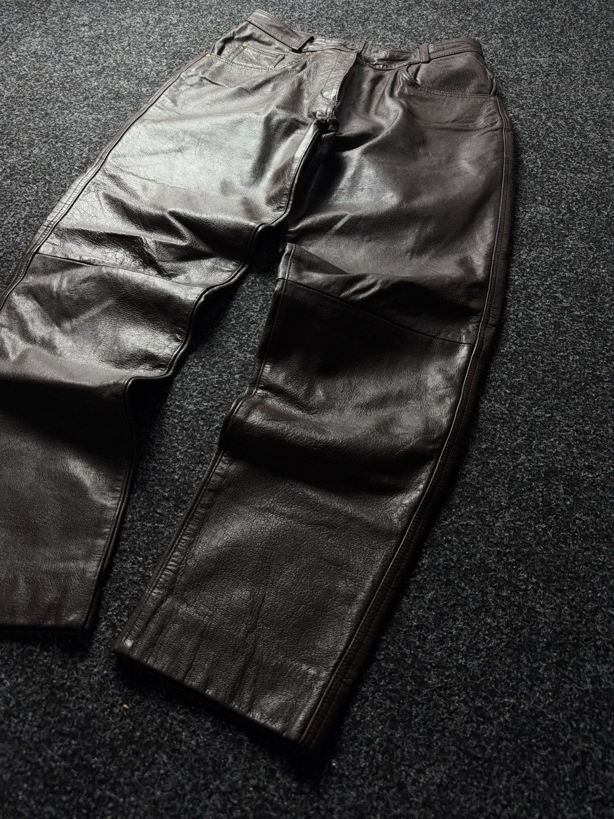 Leather Y2K Vintage Leather Pants Opium Style Alt Biker USA Rare Size US 33 - 3 Thumbnail