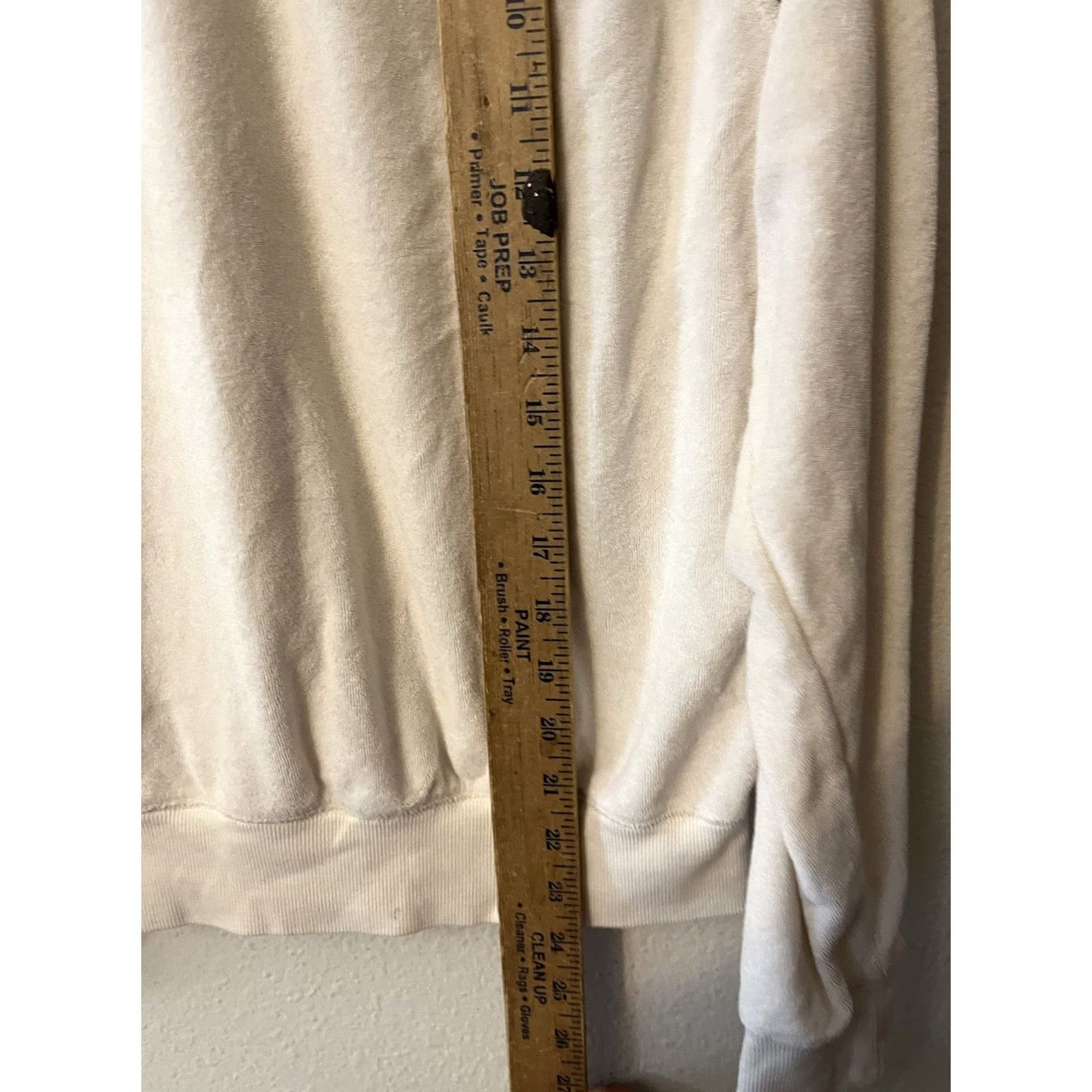 Old Navy Old Navy Solid Ivory Velour Crewneck Womens S Long Sleeve Sweatshirt Size S / US 4 / IT 40 - 4 Thumbnail