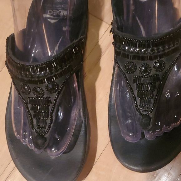 Designer Abeo Bio System Brisa Black Embellished Sz. 7 2" Platform Sa Size US 7 / IT 37 - 2 Thumbnail