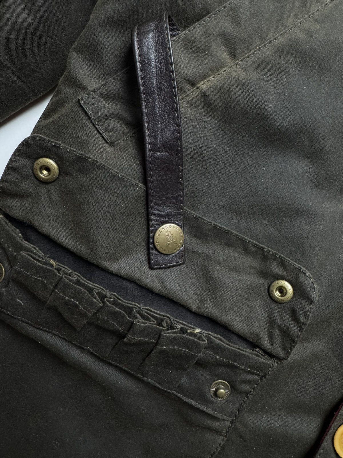 Barbour Barbour Oural Waxed Cotton Parka Jacket with Leather Patches Size US M / EU 48-50 / 2 - 11 Thumbnail