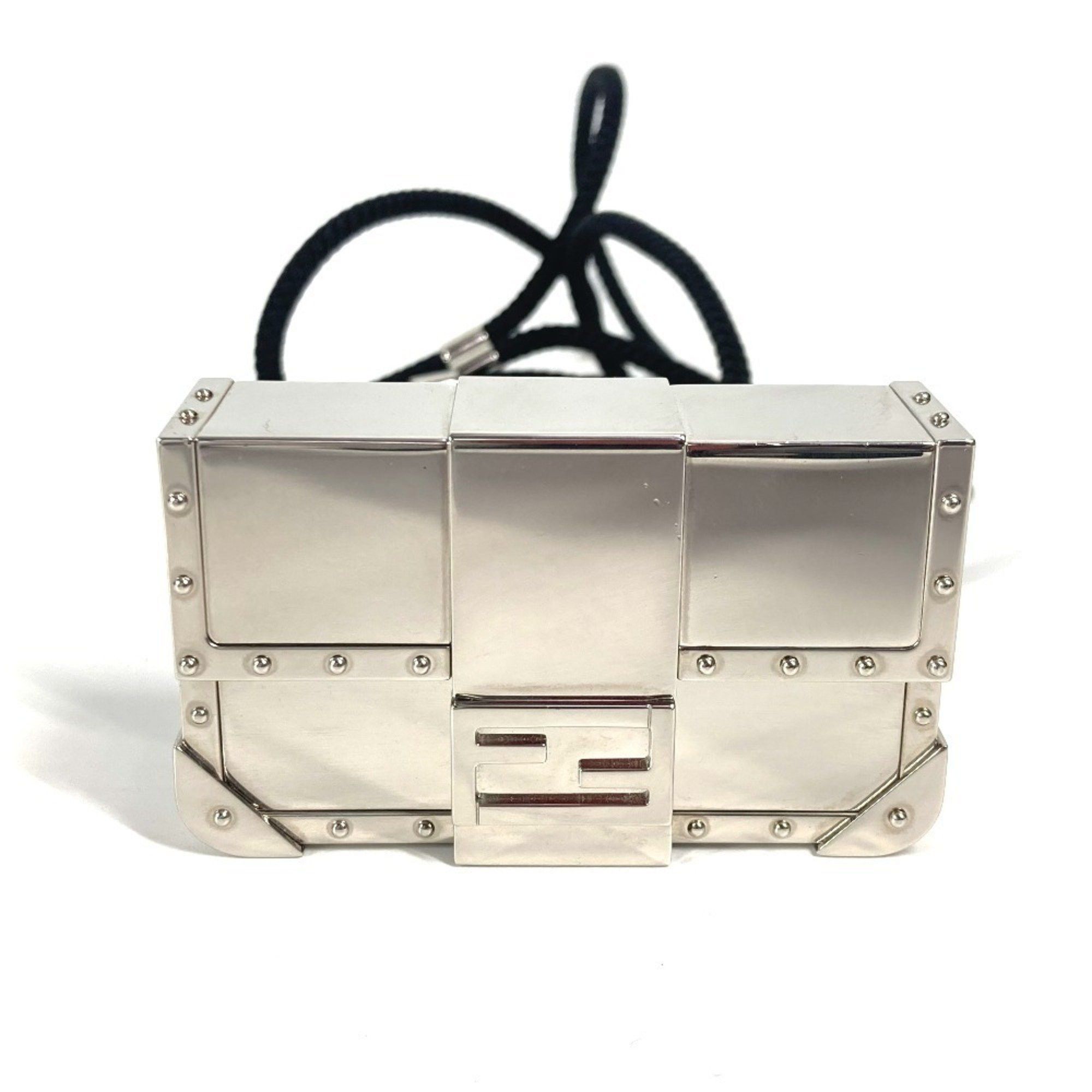 Fendi Leisure Ledger Collaboration Nano X Baguette Wallet Holder Tech Accessory Bag Charm Men's Women's Silver