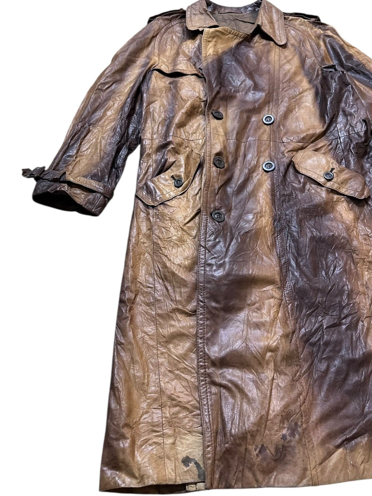 4GSELLER Vintage Japanese Brand Leather German Style trenchcoat Size XL / US 12-14 / IT 48-50 - 2 Thumbnail