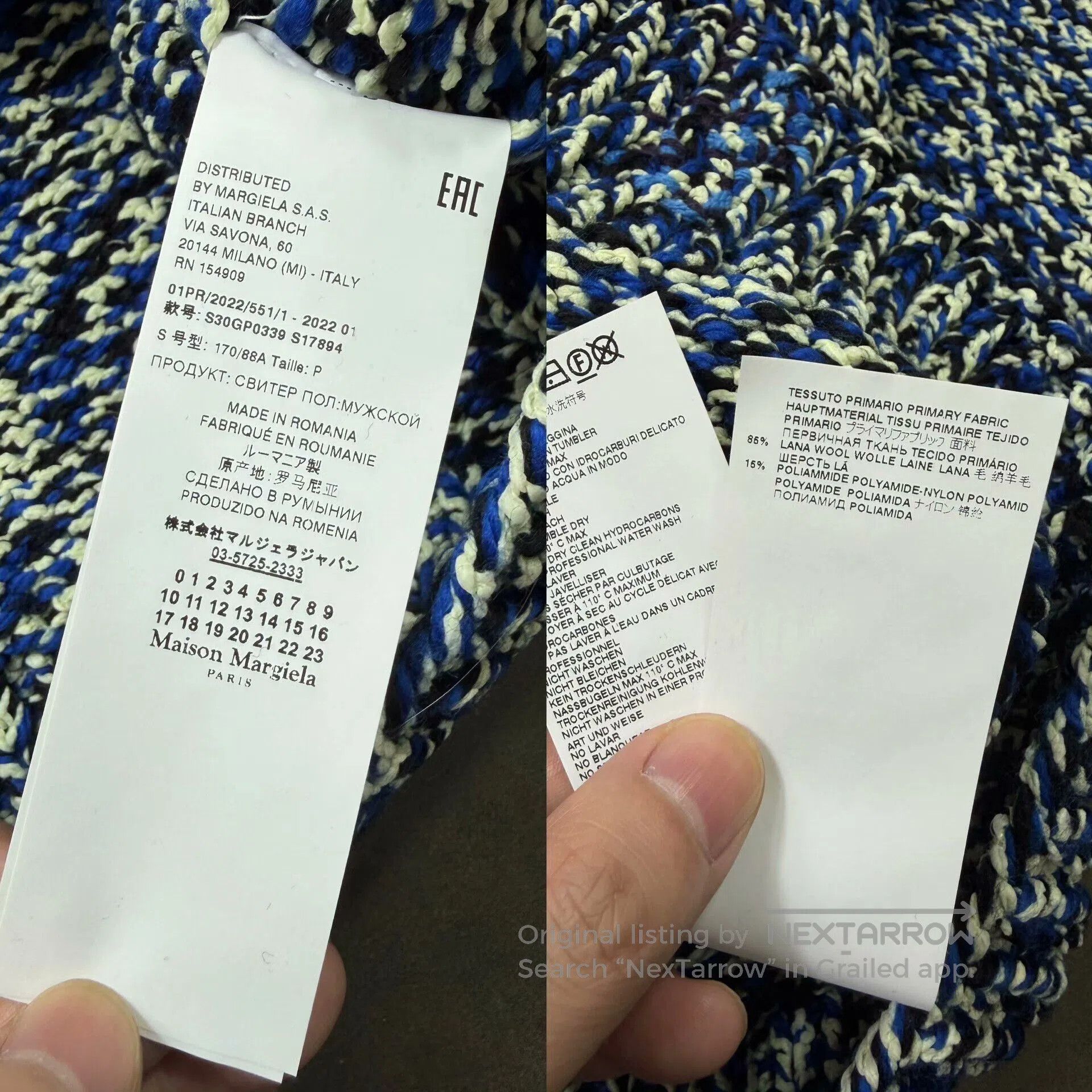 Maison Margiela maison margiela blue snowflake knit sweater. Size US S / EU 44-46 / 1 - 7 Thumbnail