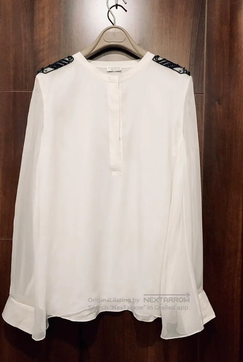 Brunello Cucinelli brunello cucinelli Beaded Crystal Blouse Size XL / US 12-14 / IT 48-50 - 3 Thumbnail