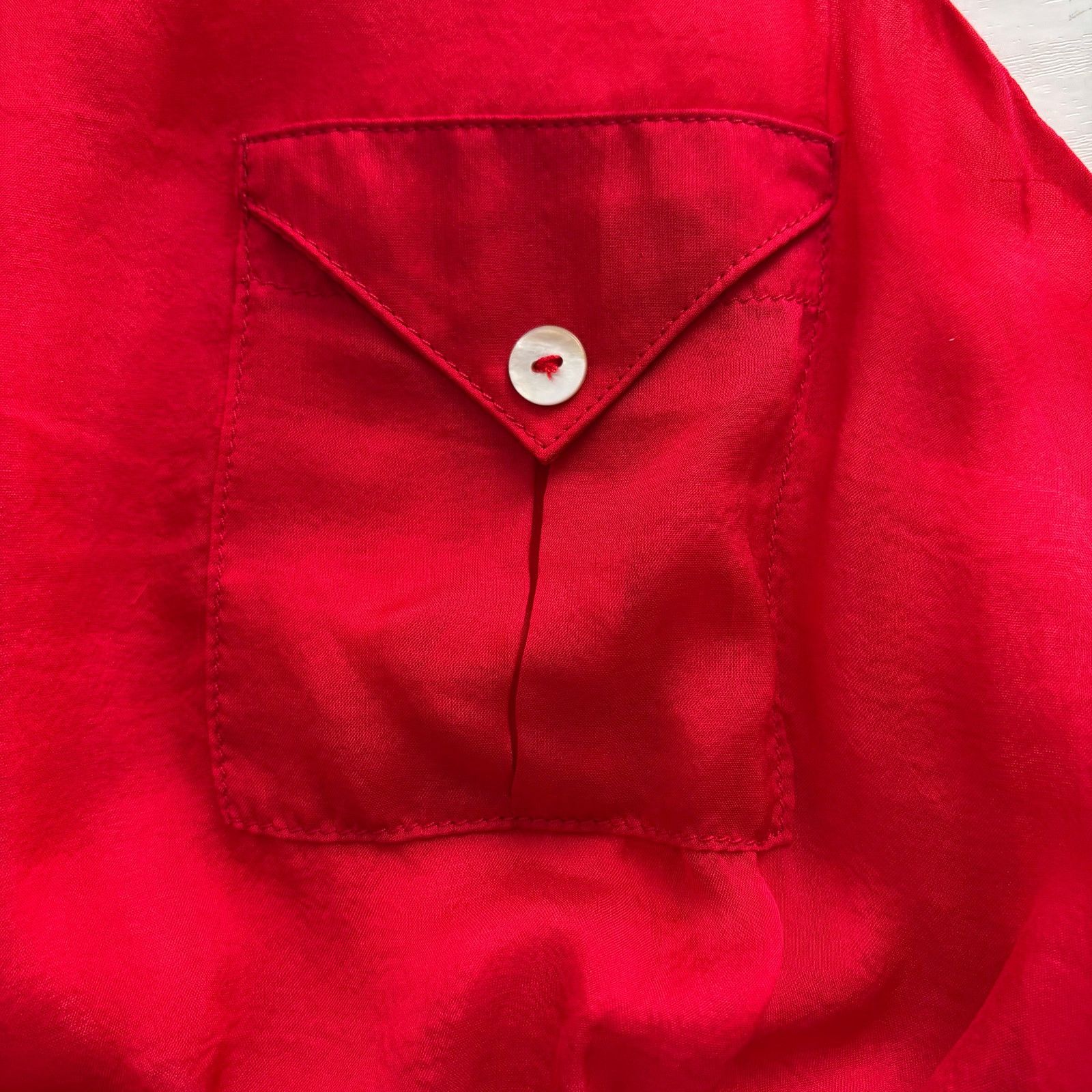 Other Fumblin' Fee Red Silk Peplum Sleeveless Top Button Front Size M / US 6-8 / IT 42-44 - 11 Thumbnail