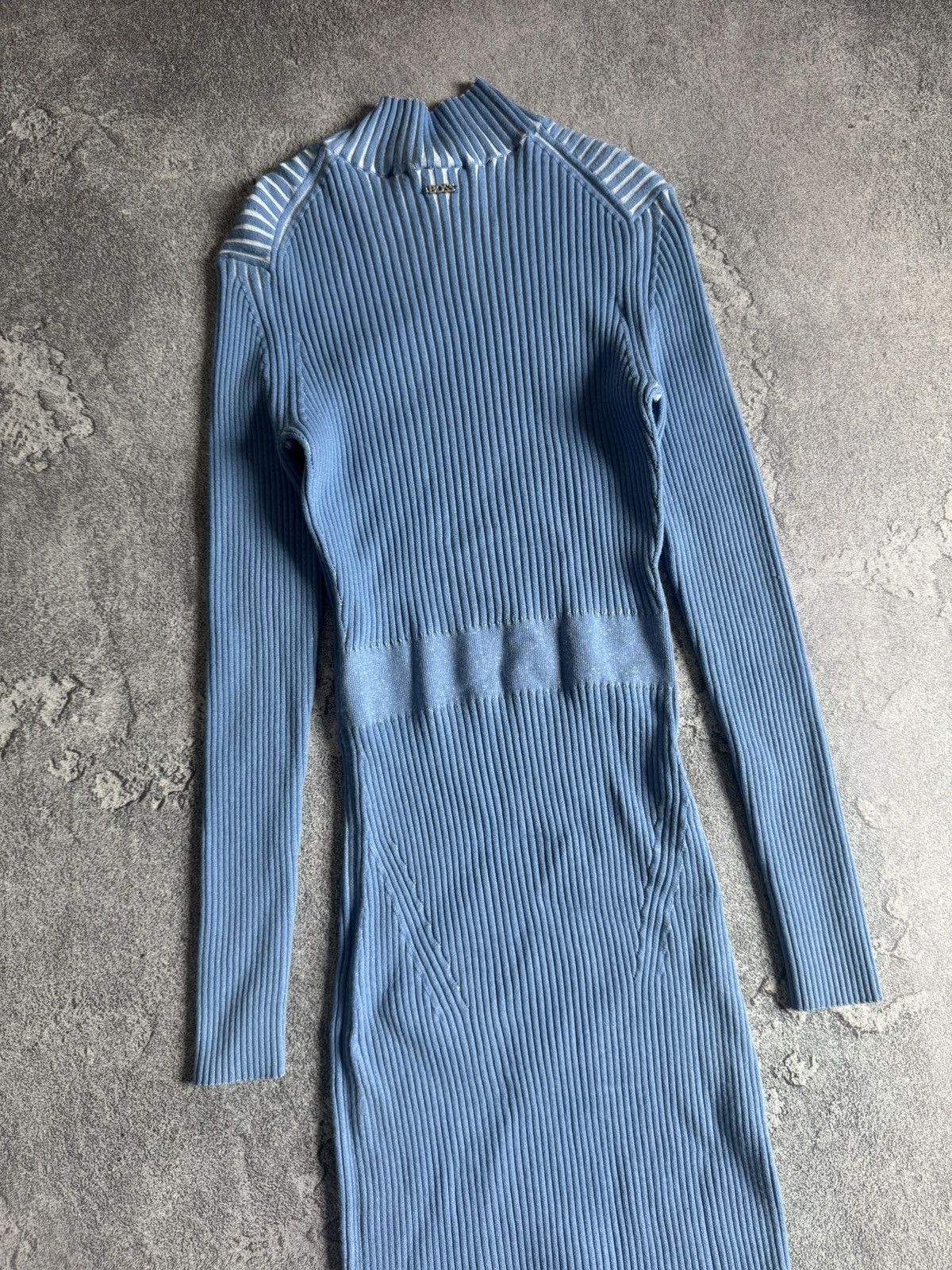 Hugo Boss Hugo Boss ribbed knitwear long sleeve maxi midi dress 👗 blue Size M / US 6-8 / IT 42-44 - 14 Thumbnail